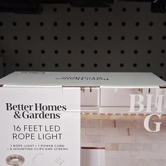 Better Homes & Gardens 16 ft LED Rope Light Warm White Clear Plug-In Indoor