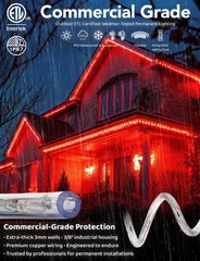 WYZworks 20ft LED Rope Lights, Connectable Waterproof Permanent Outdoor w/ Flexi
