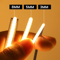 5V COB LED Strip 3mm 5mm 8mm Width 320LEDs High Density COB LED Tape AA Battery