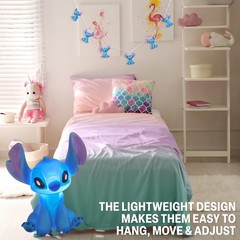 Disney Stitch LED String Lights 10 pcs, Battery Operated Hanging Lights 59”