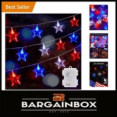 Energy-Saving 6FT Waterproof Independence Day Star String Lights – 30 LEDs