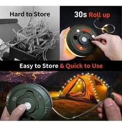 2Pack 4IN1 Portable Camping String USB Lights Rechargeable waterproof Tent Lamps