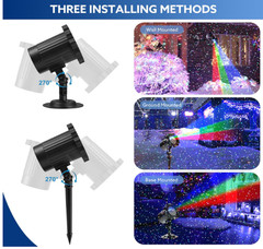 Proyector láser RGB exterior IP65 con efectos de cielo estrellado y luciérnagas.