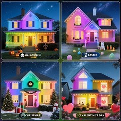 300Ft Outdoor Waterproof LED Strip Lights RGB with Bluetooth App, Remote & Music