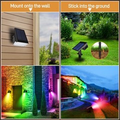 RGB Solar Lights Outdoor Waterproof IP65, 7 Lighting Modes Color Changing 26 …