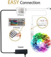 16.4ft Color Changing LED Strip Lights Kit – 44 Keys Remote, Modern Ambiance