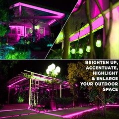 Pink LED Outdoor Waterproof Rope Light, Exterior Lighting, 10′ 25′ 50′ 100’ft