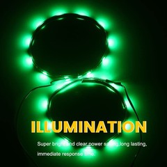 YM E-Bright Green Led Strip Lights for Cars, 10.6 inch 4-Pack Green,