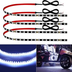 12V Led Light Strip 24″ Connectable White Led Strip Lights for Cars Golf Cart…
