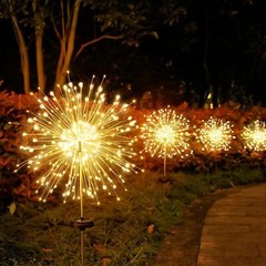 LED Solar Fairy Firework Lights Outdoor Garden Decor Waterproof Path Lawn Lamp