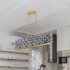 Modern Champagne Gold Oval Crystal ceiling chandelier Luxury Home Decor Light