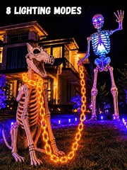 Battery Halloween Chain Lights, 10 FT 160 LED Orange Light-Up Plastic Timer