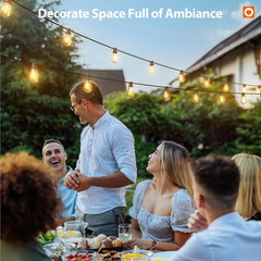 102FT(96FT+6) Solar String Lights Outdoor Waterproof with USB Port & Remote Cont