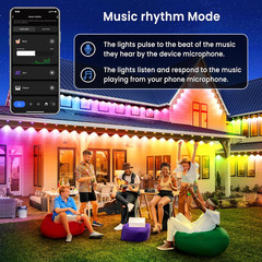 150Ft Smart RGB Outdoor Lights, Waterproof, Alexa & Google Assistant Compatible