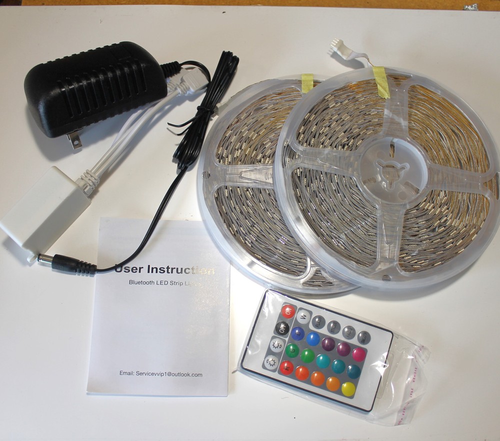 TJOY 100ft Smart LED Light Strip, 5050 RGB Rainbow Glow, Remote Controlled,