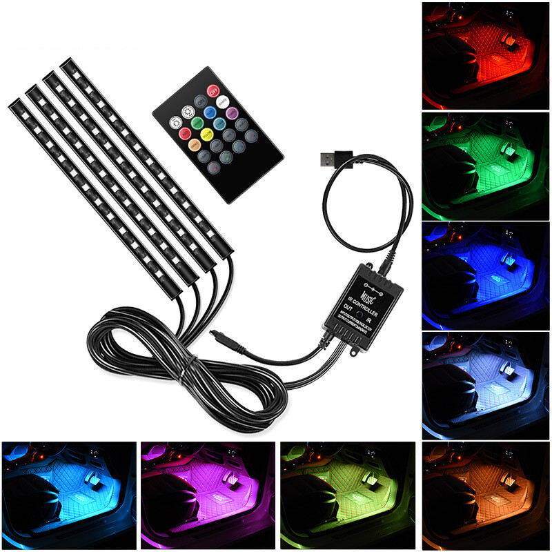 USB Flexible 5050 RGB Remote LED Strip Light Fairy Lights Room TV Party Bar 4PCS