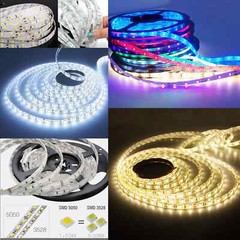 5M 300 LED Strip Lights 3528 5050 SMD RGB Ribbon Tape Roll Waterproof DC 12V