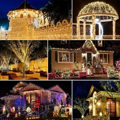2 pack LED Solar Fairy String Lights Copper Wire Waterproof Outdoor Garden Decor