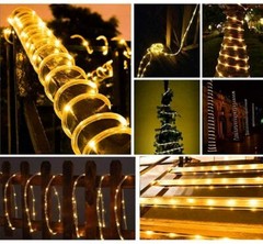 Solar Rope Lights Outdoor Waterproof LED 33ft 100LEd For Garden Yard Fence Parts