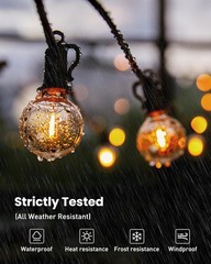 Outdoor String Lights Waterproof LED Patio Globe Hanging Light Backyard Decor