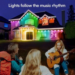 TJOY 100ft Permanent Outdoor Lights IP67 Smart RGB+IC Eaves LED Lights with App