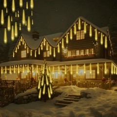 Christmas Lights Outdoor, Certified Falling Rain Drop Light 8 Tubes 192 LED …