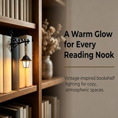 Library Lantern Decorative Bookshelf Reading Book Shelf Lights LED Lamp Ornament