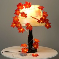9.8FT Fall Thanksgiving Maple Leaves 30 LED Light Lamp Garland Festival Decor US