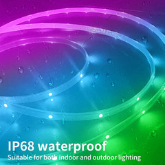 Outdoor Led Strip Lights Waterproof IP68, RGB Outdoor Led Lights with Button & B