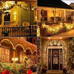Joomer Solar Fairy Lights 2 Pack Total 80FT 240LED Lights Warm White Copper Wire