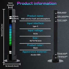 Sound Music Light Voice Activated Pickup Rhythm RGB LED Strip Tube Car Bar Lamp