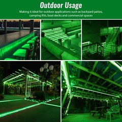 Green 16-Mode LED Strip Light, Outdoor Waterproof Connectable Lighting