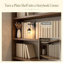 Mini Hanging Bookshelf Lantern Warm LED, Library Book Light for Book Lovers