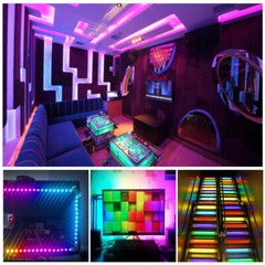 WS2812B LED Strip 5050 RGB 30/60/144LEDs/M ws2812 IC Individual Addressable DC5V