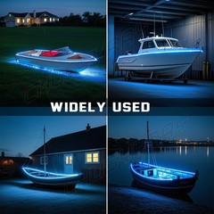 16ft BLUE 2538 SMD 300 LED Rope Tape Lights Waterproof IP65 DC12V+24 Key Remote