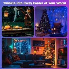 66 feet 200 LEDs Smart LED String Fairy Lights, Color-Changing LEDs, Music Sync