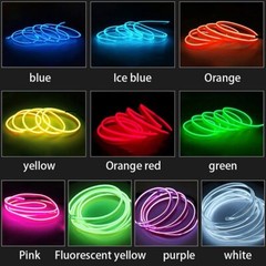 Car Party Neon LED Light Glow EL Wire String Strip Rope Tube Decor + Controller