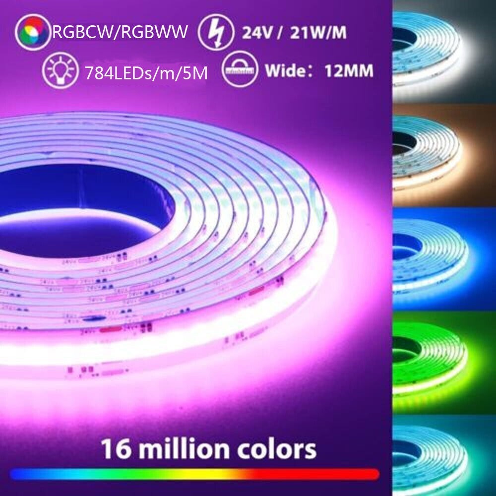 5-20M WW/NW/CW/RGBCCT/RGBW/RGBWW 840LEDs/m Cob Led Strip Light Flexible Dimmable