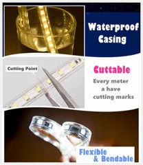 AC 110V 220V RGB 5050 LED Strip Light Flexible Waterproof LED Rope Light 10M 15M