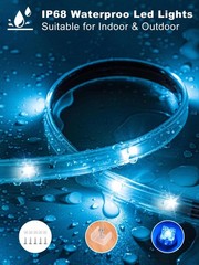 100ft Waterproof LED Strip Lights – IP65 Outdoor Rope Lights with Remote & App C