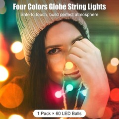 Globe String Lights Battery Operated – 21 Feet 60 Led Twinkle Fairy Lights, 8…