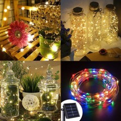 Solar String Lights LED Outdoor Waterproof Copper Wire Xmas Party Decor Garden