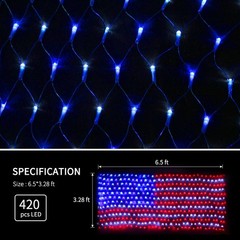 Flag Net Lights of The United States, Flag Lights, Waterproof Flag String Lig…
