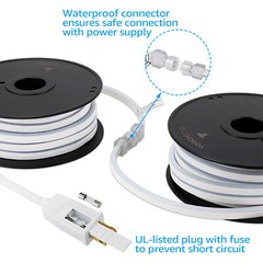 50ft LED Neon Rope Light, 120V IP67 Waterproof Neon Light Outdoor