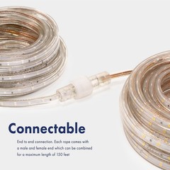 Cool White 16-Mode LED Strip Light, Outdoor Waterproof Connectable Lighting