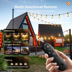 54FT(48+6) Solar String Lights Outdoor Waterproof with USB 48+6FT(16 Sockets)