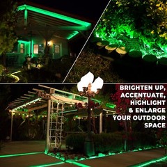 Green 8-Mode LED Outdoor Waterproof Rope Light 10′ 25′ 50′ 100′ 150′ 300′ ft