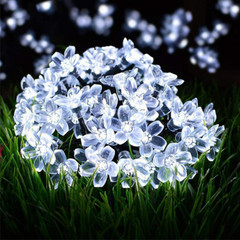 Solar String Flower Lights Outdoor Waterproof Fairy Light Decorations for Garden
