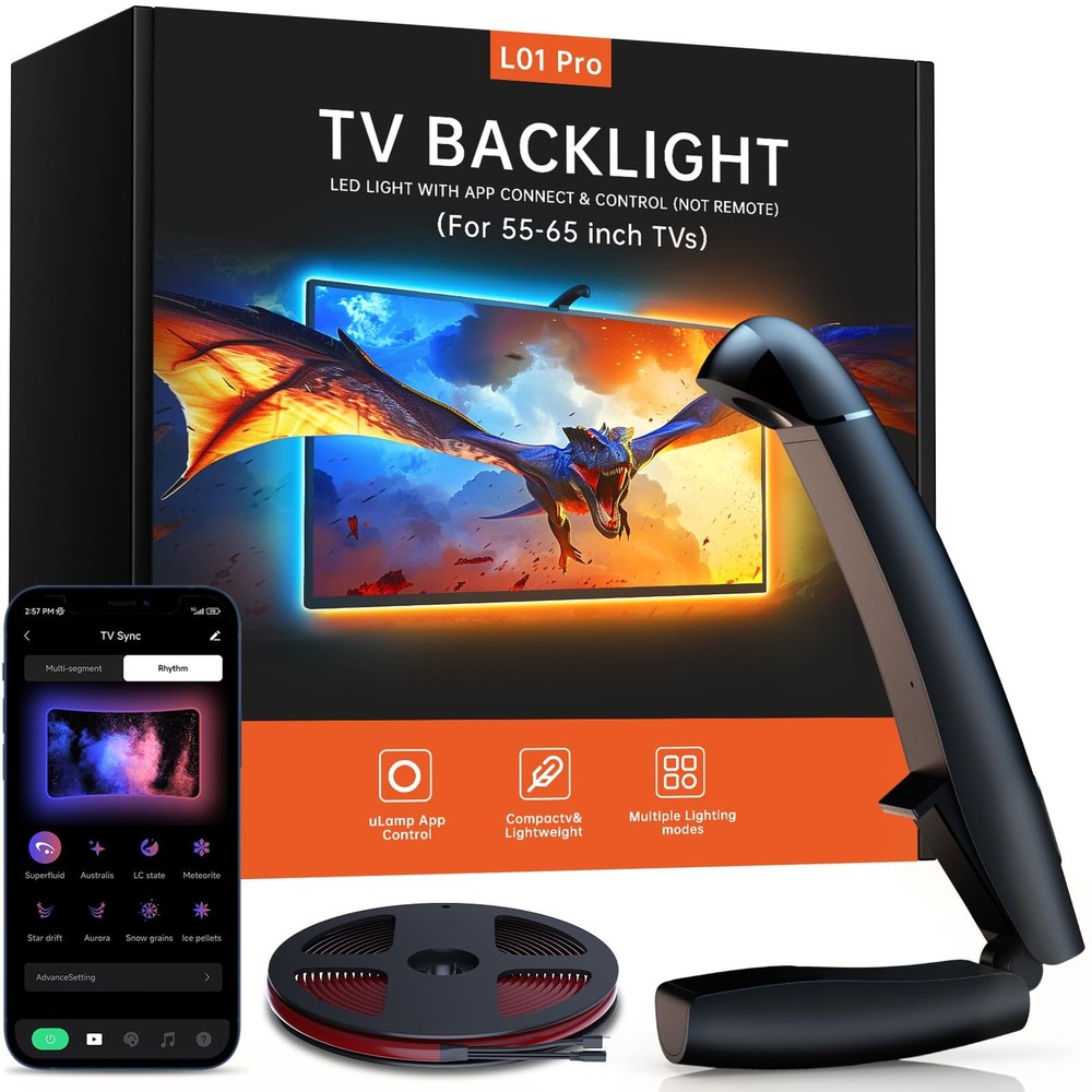 TV LED Backlight with Sensor, 14.7ft Cuttable RGB Lights That Change with TV