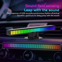 32LED RGB Car Atmosphere Strip Light Bar Music Sync Sound Control Rhythm Lamp US